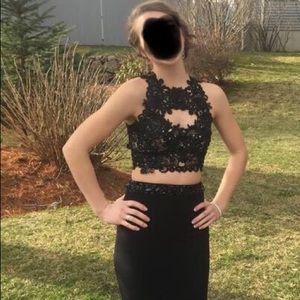 Black two piece prom dress.  Worn once.